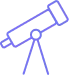 Vision Purple outline of a telescope